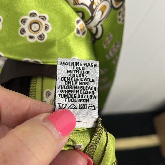 Sangria Womens Midi Dress 12 Chocolate Brown Green Floral Side Zip Ruching Party - Picture 9 of 13